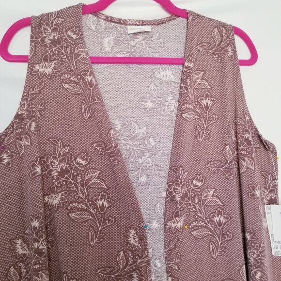 NWT - LuLaRoe Women's Joy Cardigan Slit Sides Sleeveless Pink Duster Layer Sz XS - Picture 2 of 7